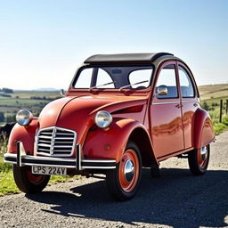 A classic Citroen 2CV, beautifully restored to capture its original charm