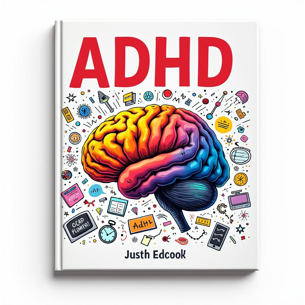 A book cover featuring a vibrant, colorful brain at the center