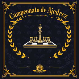 A detailed illustration of a chess championship diploma