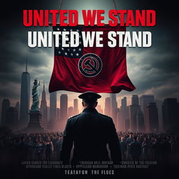 Movie poster for an exhilarating TV show titled 'United We Stand', depicting an alternate America as a dictatorship