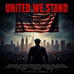 Movie poster for an exhilarating TV show titled 'United We Stand', depicting an alternate America as a dictatorship