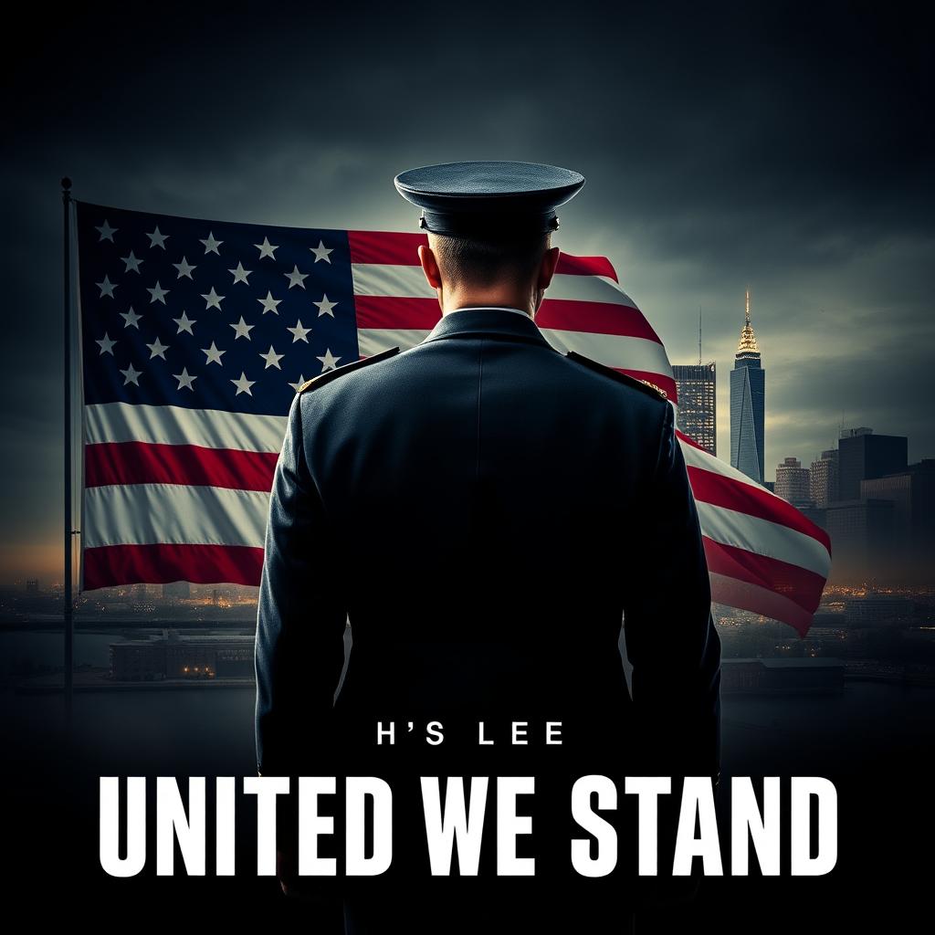 A movie poster for a TV show titled 'United We Stand', featuring a fictional scenario where America is a dictatorship