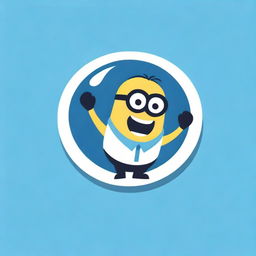 Design a logo for a bowling team styled with Minions. The logo should be colorful, playful, and incorporate both bowling elements and Minion characters.