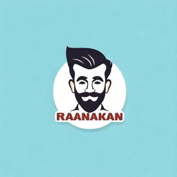 Design a logo featuring the name 'Rajikaran' in a memorable and stylish font. Incorporate a friendly cartoon character that complements the logo name.