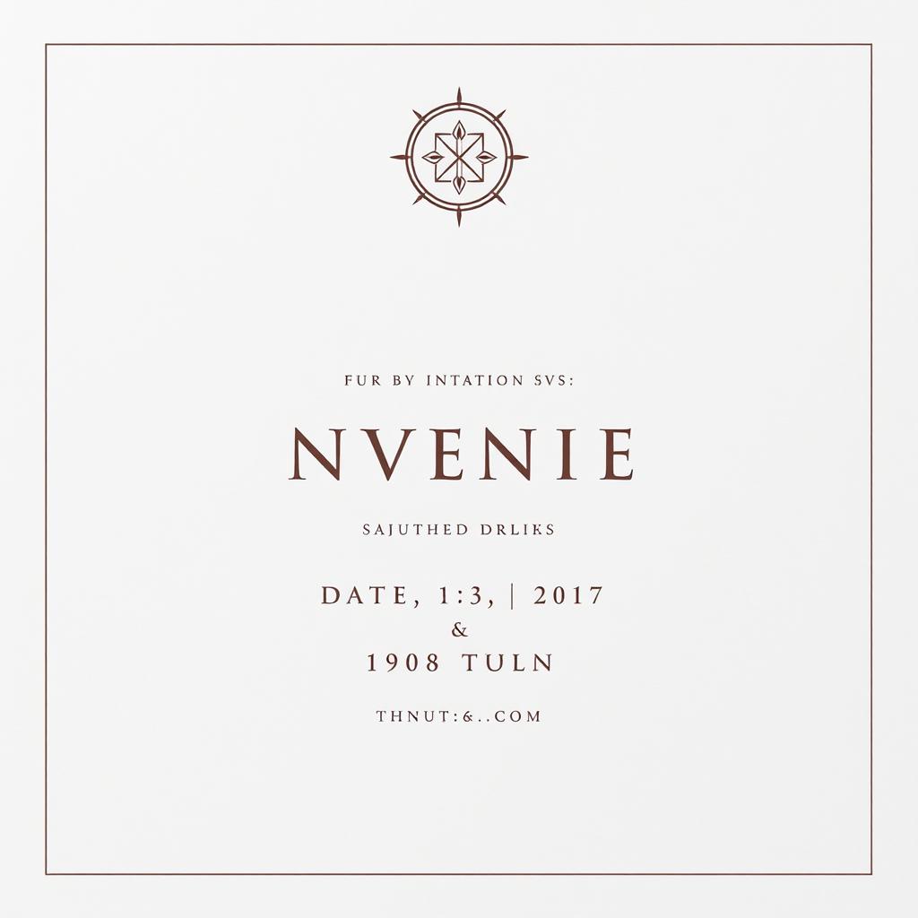 A minimalistic event invitation design featuring clean lines, elegant typography, and a subtle color palette