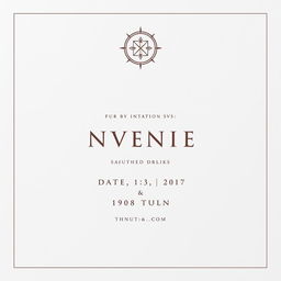 A minimalistic event invitation design featuring clean lines, elegant typography, and a subtle color palette