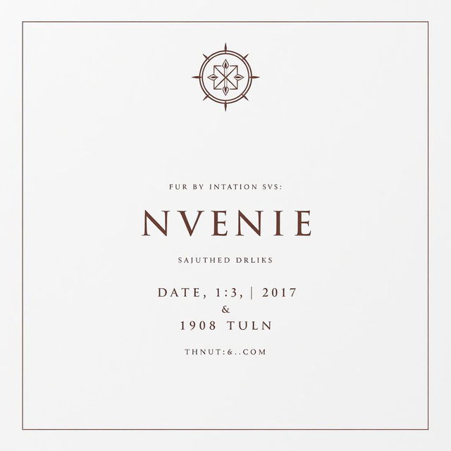 A minimalistic event invitation design featuring clean lines, elegant typography, and a subtle color palette