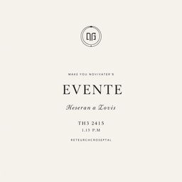 A minimalistic event invitation design featuring clean lines, elegant typography, and a subtle color palette