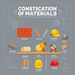 An informative poster illustrating the classification of construction materials