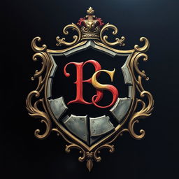 A detailed portrait featuring a broken crest with the letters 'BS' inside