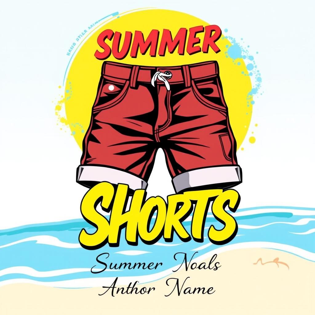 An ebook cover design featuring a vibrant and eye-catching illustration of a pair of stylish shorts