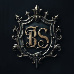 A detailed portrait of a broken crest with the initials 'BS' prominently displayed within it