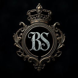 A captivating portrait showcasing a broken crest featuring the initials 'BS' centrally positioned inside