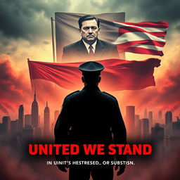 A compelling movie poster titled "United We Stand" depicting a dystopian America as a dictatorship