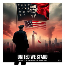 A compelling movie poster titled "United We Stand" depicting a dystopian America as a dictatorship