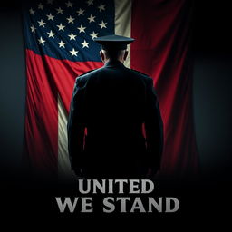 A dramatic movie poster titled 'United We Stand' portraying an alternate reality where America is a dictatorship