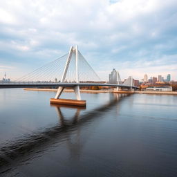 A stunning view of the Paton Bridge in Kyiv, Ukraine