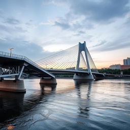 A stunning view of the Paton Bridge in Kyiv, Ukraine