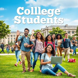 A vibrant and dynamic movie poster for a TV show titled 'College Students