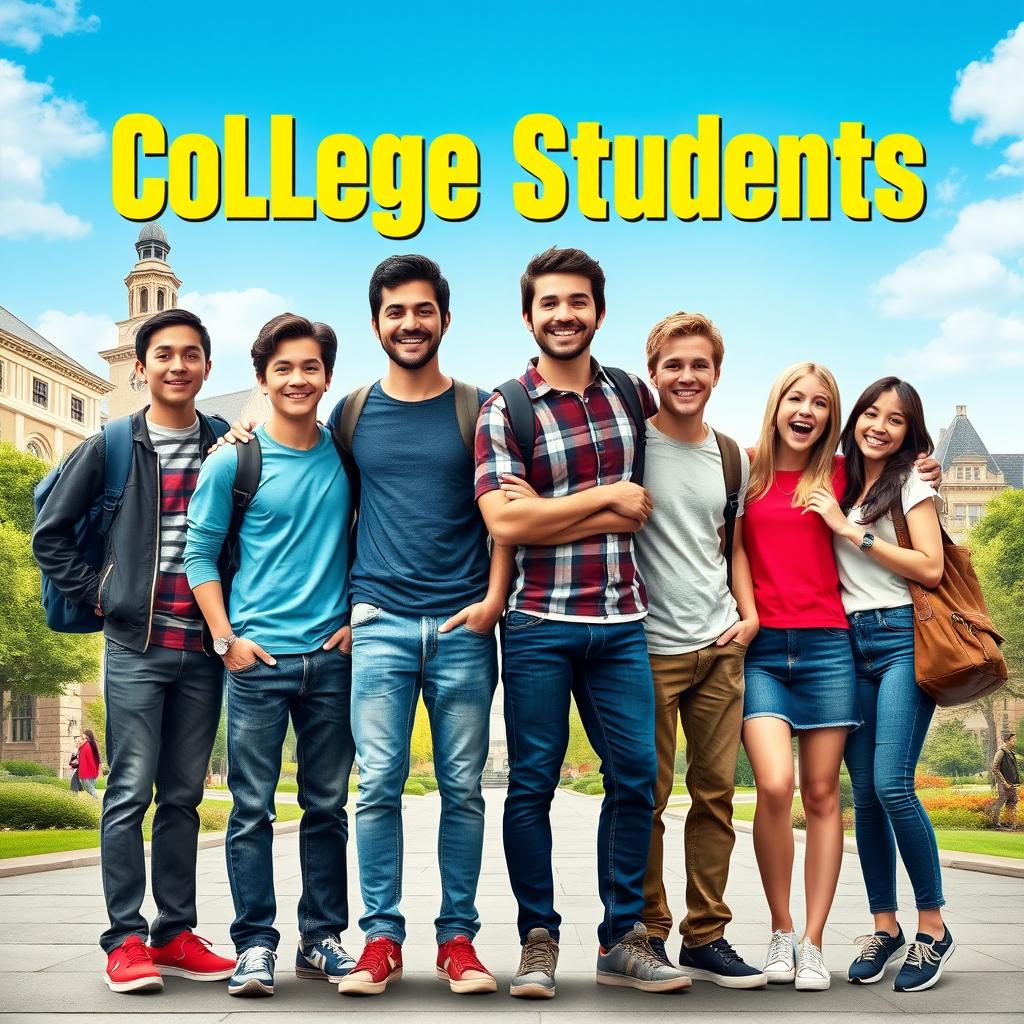 An engaging and fun movie poster for a TV show titled 'College Students