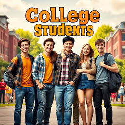 An engaging and fun movie poster for a TV show titled 'College Students