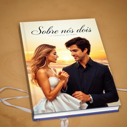 A romantic book cover featuring a realistic portrait of a couple