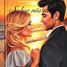 A romantic book cover featuring a realistic portrait of a couple