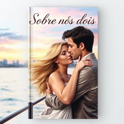 A romantic book cover featuring a realistic portrait of a couple