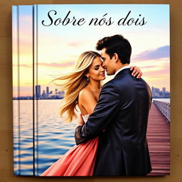 A romantic book cover featuring a realistic portrait of a couple