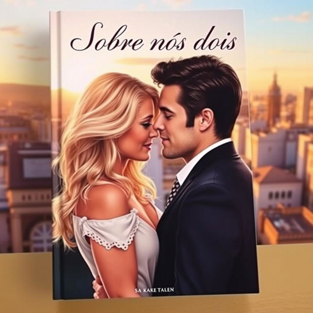 A romantic book cover featuring a realistic portrait of a couple