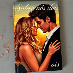 A romantic book cover featuring a realistic portrait of a couple