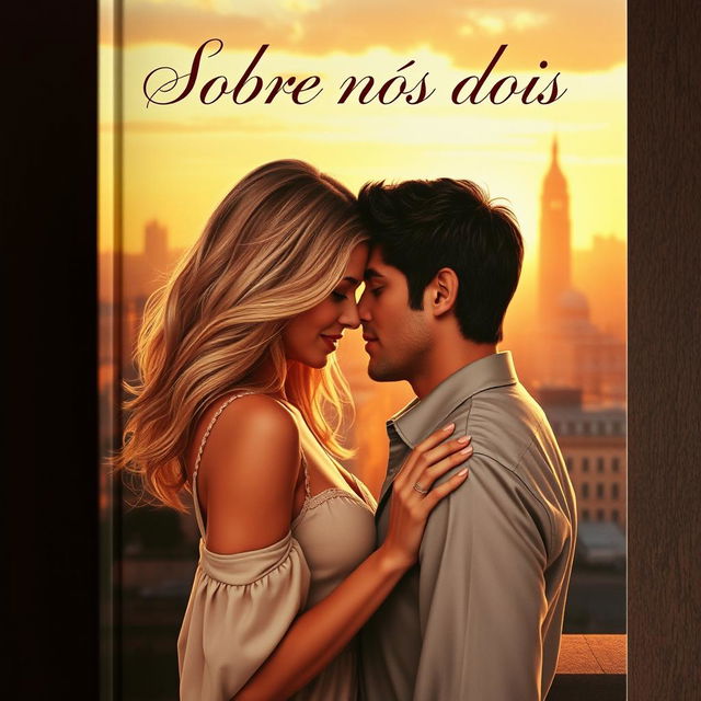 A romantic book cover featuring a realistic portrait of a couple