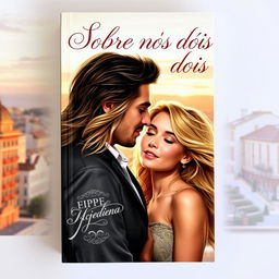 A romantic book cover featuring a realistic portrait of a couple