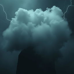 A person enveloped in a cloud of negative energy, symbolizing being trapped in negativity