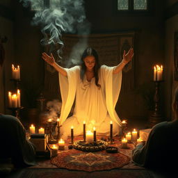 A mystical ritual scene designed to overcome feelings of being blocked or when everything seems to go wrong