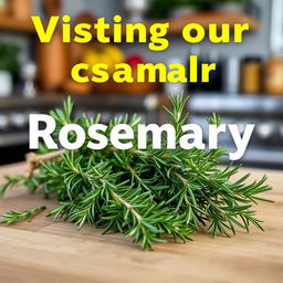 Visit our channel to see the preparation of rosemary, showcasing fresh rosemary sprigs in a beautifully organized kitchen setting