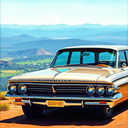 A detailed and vibrant depiction of a 1962 Oldsmobile Jetfire Station Wagon