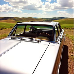 A detailed and vibrant visual of a 1962 Oldsmobile Cutlass Compact Station Wagon featuring a vista roof