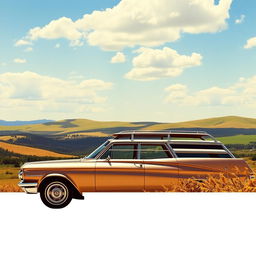 A detailed and vibrant visual of a 1962 Oldsmobile Cutlass Compact Station Wagon featuring a vista roof