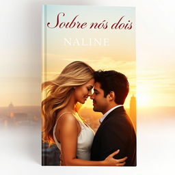 A romantic book cover featuring a realistic portrait of a couple