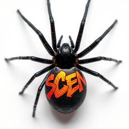 Close-up photo of a Black Widow spider from an overhead angle, capturing its distinctive glossy black body