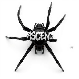 Hyper-realistic close-up photo of a Black Widow spider from an overhead perspective