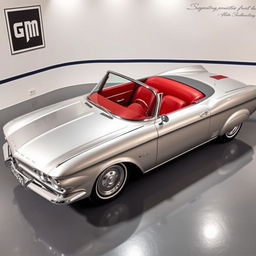 1962 Corvair Super Spyder Concept, sleek and curvy, showcased in a classic GM design display setting