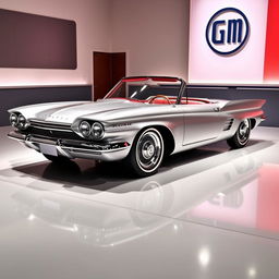 1962 Corvair Super Spyder Concept, sleek and curvy, showcased in a classic GM design display setting