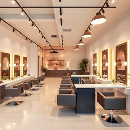 a stylish and modern hair salon interior design