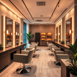 a stylish and modern hair salon interior design