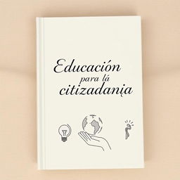 An elegant yet simple book cover with the title 'Educación para la ciudadanía' beautifully inscribed in chic, elegant script