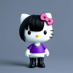 A unique character combining the iconic Hello Kitty face with a human-like body