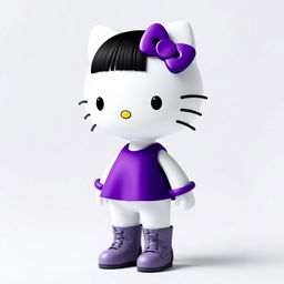 A unique character combining the iconic Hello Kitty face with a human-like body