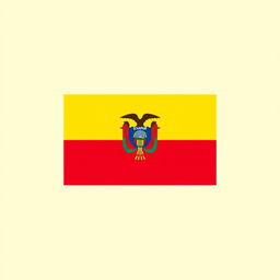 A minimalist rendition of the Ecuadorian flag, featuring the iconic horizontal tricolor stripes in simplified hues of yellow, blue, and red